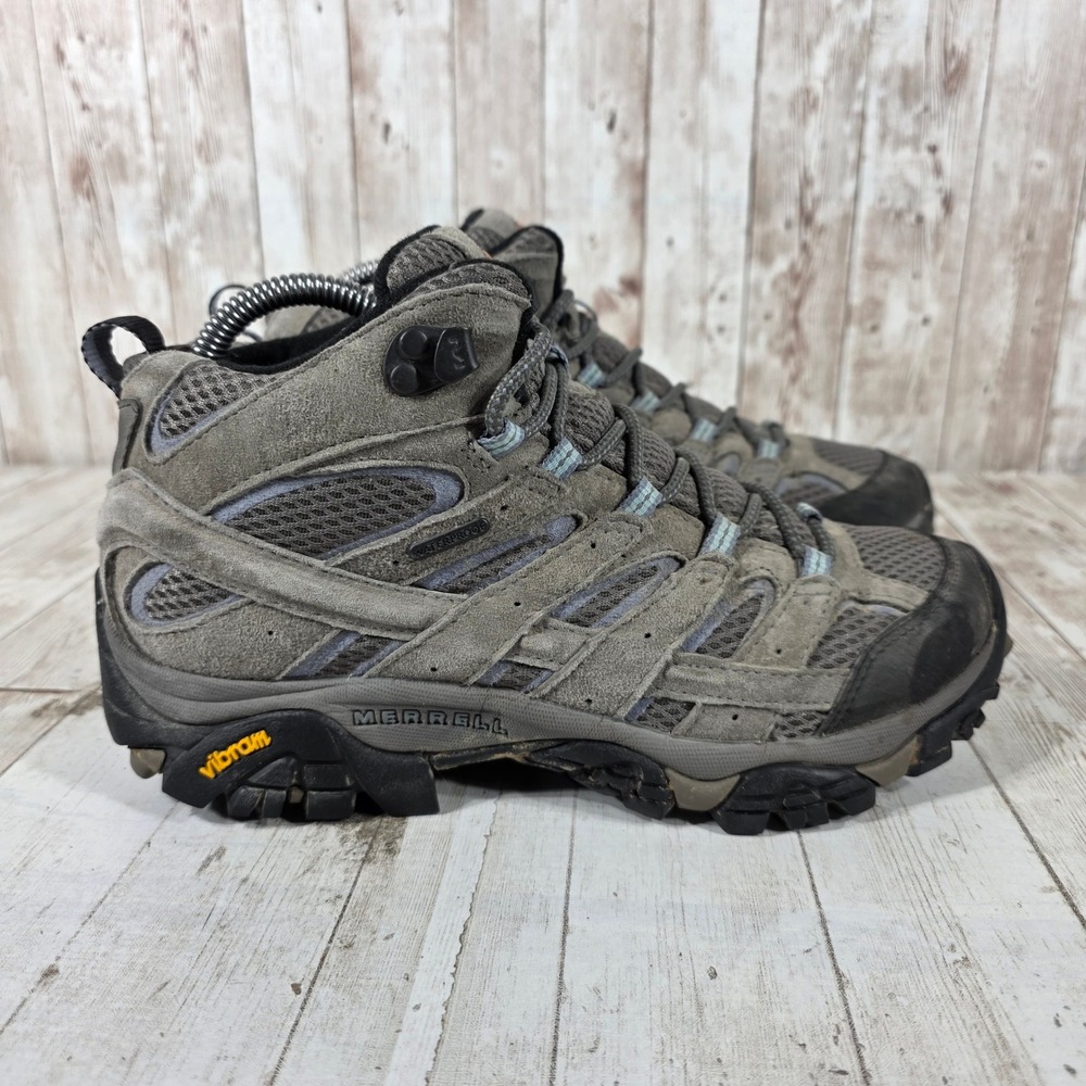 Merrell Moab 2 Mid Waterproof Womens Hiking Boots Grey Granite J06054 Size 8